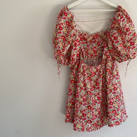 For Love and Lemon Auden Puff Sleeve Mini Dress Size Medium - Picture 6 of 13